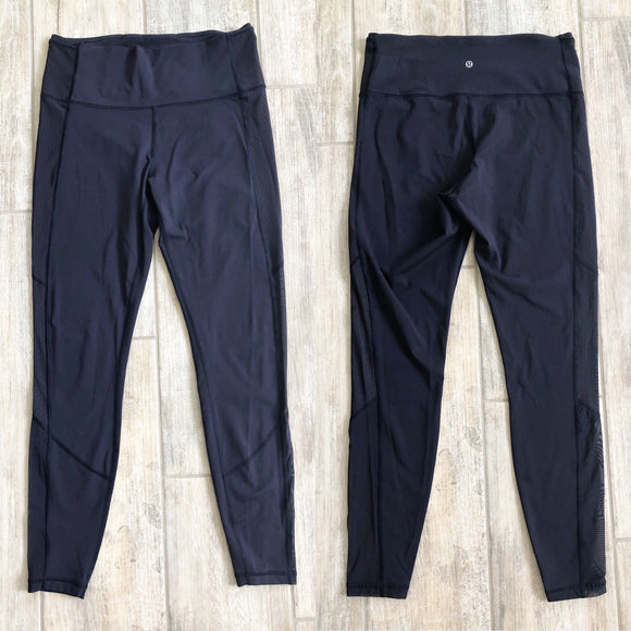 Lululemon Navy Side Mesh Leggings 12