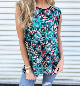 Printed Silk Tank - Large