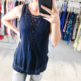 Lucky Brand Blue Patterned Tank - M