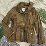 Olive Cargo Army Jacket - Small