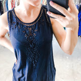 Lucky Brand Blue Patterned Tank - M