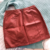 Faux Leather Skirt - Medium