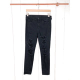 American Eagle Black Ripped Jeggings 8S