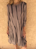 Cream and Black Midi Dress -XL