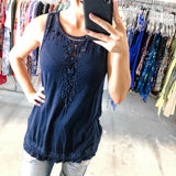 Lucky Brand Blue Patterned Tank - M