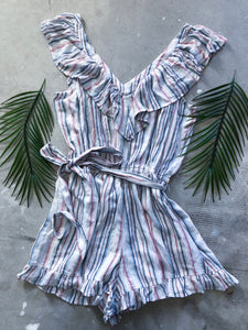 American Eagle Striped Romper - M