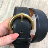 Coach Navy Leather High Waisted Belt 28/70 XS