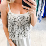 Harbor Gray Beaded Dress - M