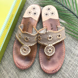 Jack Rogers gold and tan leather sandals