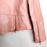 TED BAKER Minimal Biker Jacket Leather Nude Pink 2