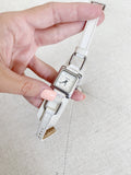 FOSSIL Thin White Leather Watch