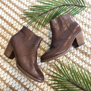 Brown Leather Booties - Size 5