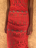 Pink and Cream Maxi Dress - XS