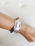 FOSSIL Thin White Leather Watch