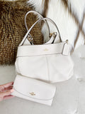 COACH Lexy Chain Pebble Leather Shoulder Bag + Wallet Set