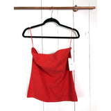 Lewit Ribbed Poppy Red Strapless Tube Top NWT XL Orig $179