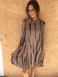 Cream and Black Midi Dress -XL