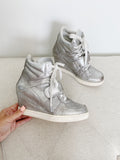 ASH Cool Ter Silver Wedge Sneakers 38