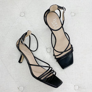 Franco Sarto Black Strap Heels Size 6