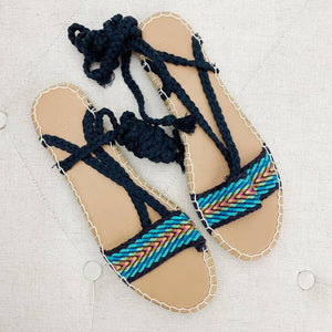 Hollister Braided Embroidered Gladiator Sandals size 9
