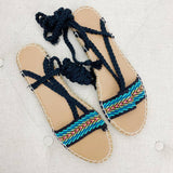 Hollister Braided Embroidered Gladiator Sandals size 9