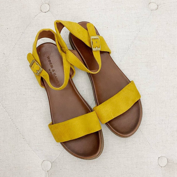 Rock & Candy Mustard Leather Sandals size 6