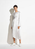 VINCE Front Back Twist Silk Dress NWT 4 in Silver